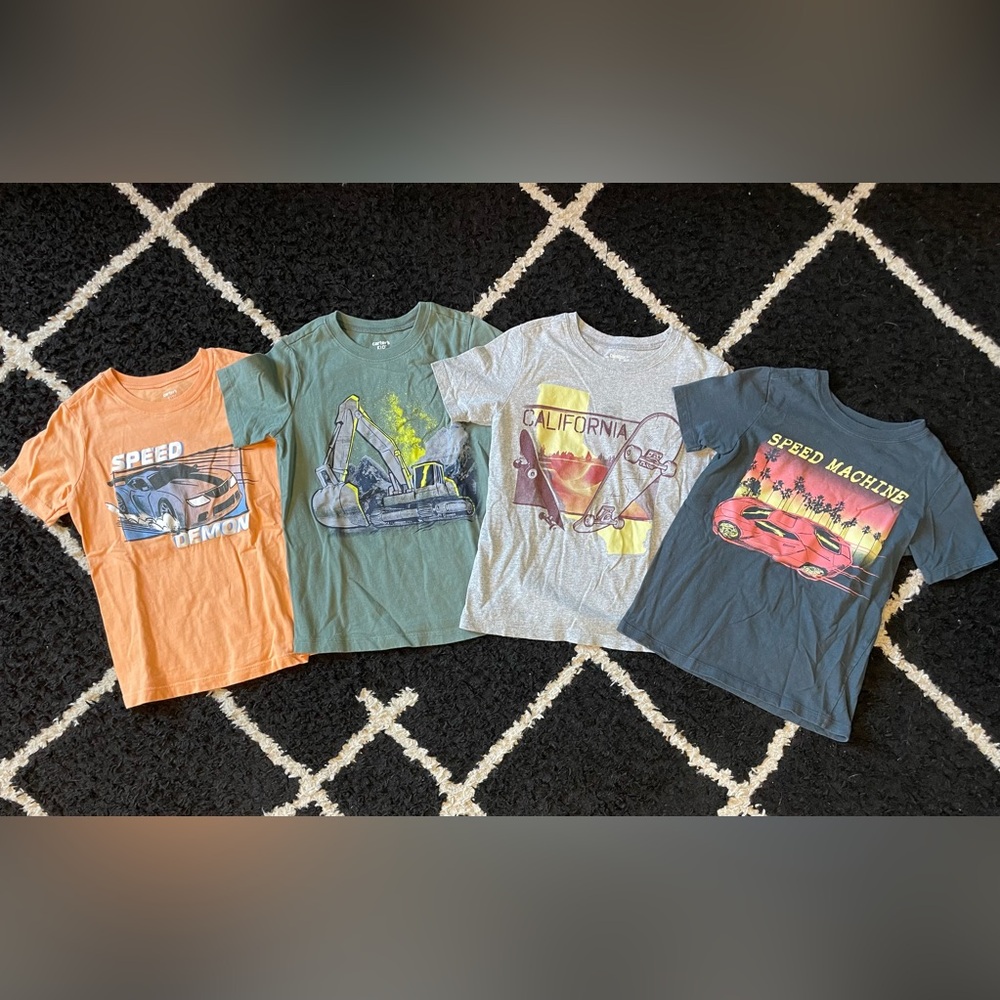 Carter's Kids Graphic Tee Set - Orange, Green, Gray, Black